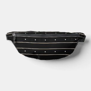 Modern Dark Gothic Pinstripe Lines And Polka Dots Bum Bags