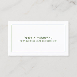 Modern Dark-Green Business Card with Thin Line