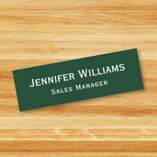 Modern Dark Green Professional Business Executive Name Tag