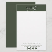 Modern Dark Green Script