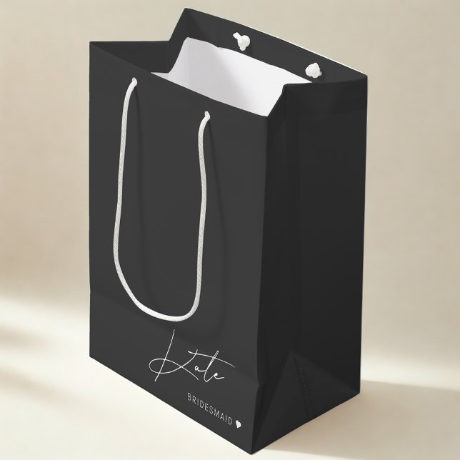Modern Dark Grey Bridesmaid Proposal Gift Bag (Creator Uploaded)