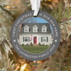 Modern Dark Grey Circle First Christmas Home
