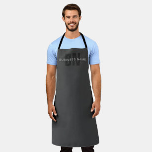 Modern Dark Grey Editable Monogram Design Template Apron