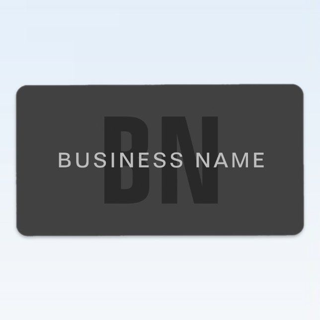 Modern Dark Grey Editable Monogram Design Template Label (Creator Uploaded)