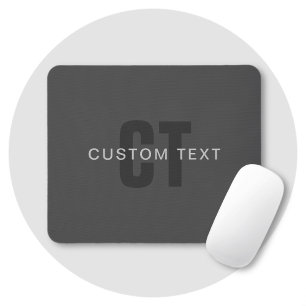 Modern Dark Grey Editable Monogram Design Template Mouse Pad