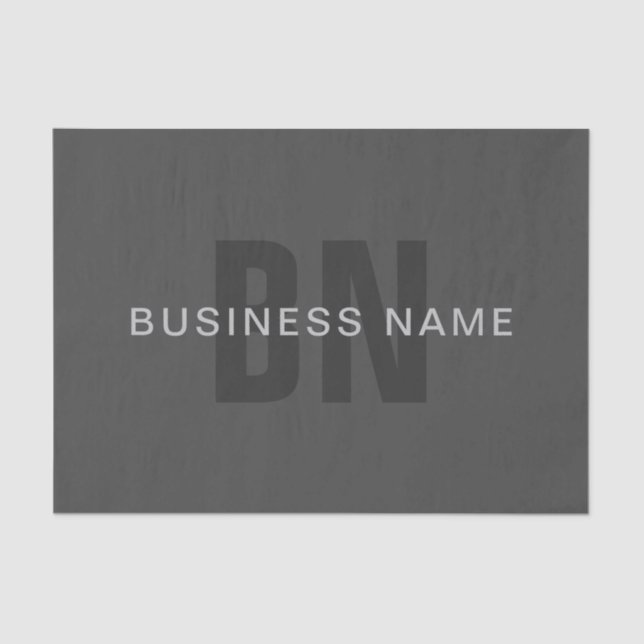Modern Dark Grey Editable Monogram Design Template Tissue Paper (Front)