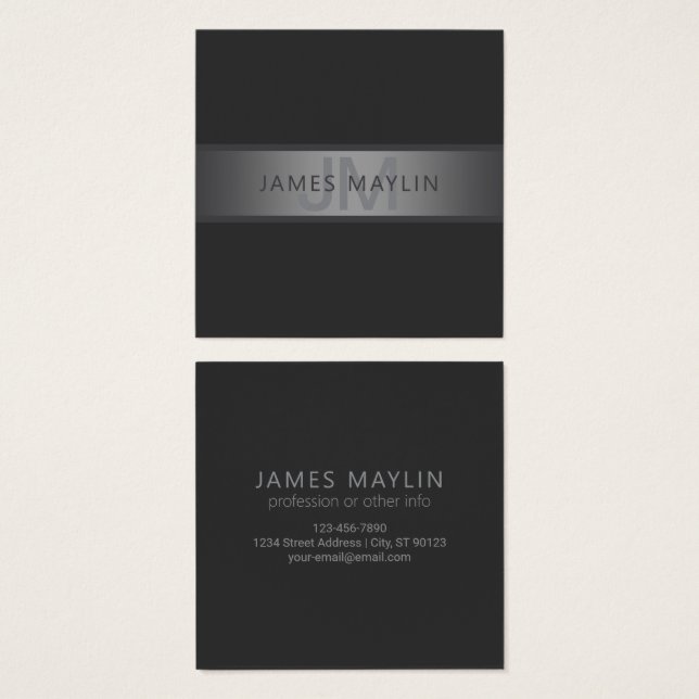Modern Dark Grey Gradient Name or Business Name  (Front & Back)