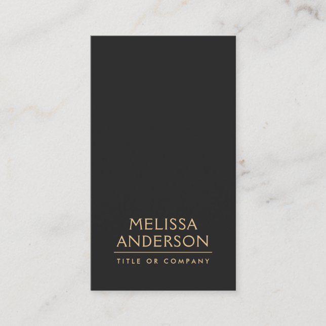 Modern dark grey minimalist professional business card (Front)