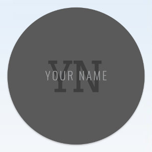 Modern Dark Grey Monogrammed Name (or other text)