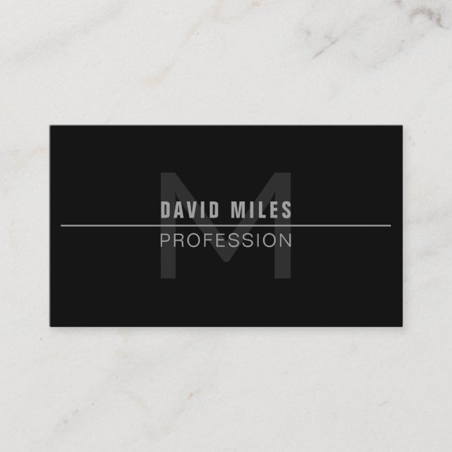 Modern Dark Grey Professional Name  Business Card (Front)