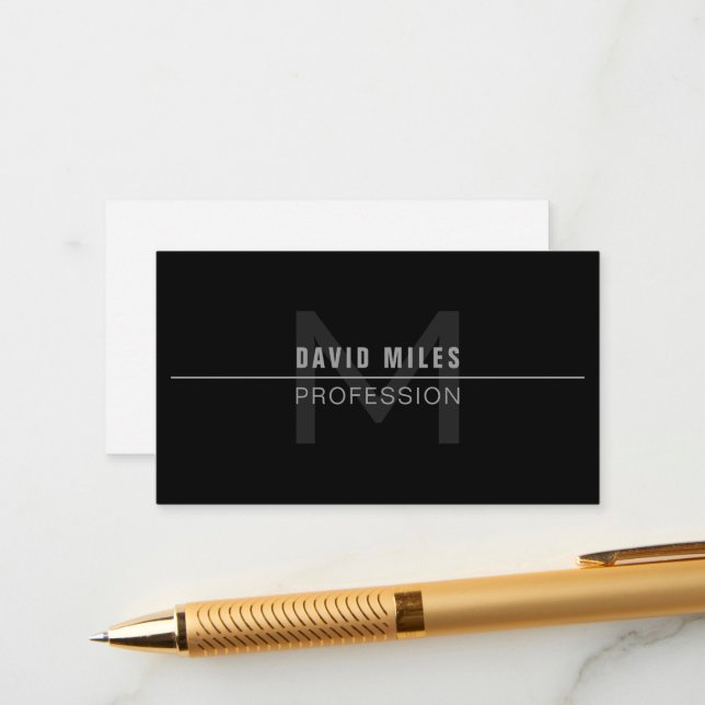 Modern Dark Grey Professional Name  Enclosure Card (Front/Back In Situ)