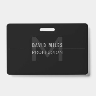 Modern Dark Grey Professional Name  ID Badge