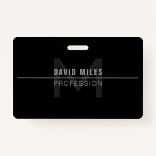 Modern Dark Grey Professional Name  ID Badge