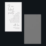 Modern Dark Grey Script, Wedding Thank you  Enclosure Card<br><div class="desc">Say "thank you" to your wedding guests in style with these elegant and heartfelt cards. Each card features a beautiful design and a thoughtful message of gratitude to express your appreciation for your loved ones' presence on your special day. The front of the card features a stunning dark grey "to...</div>