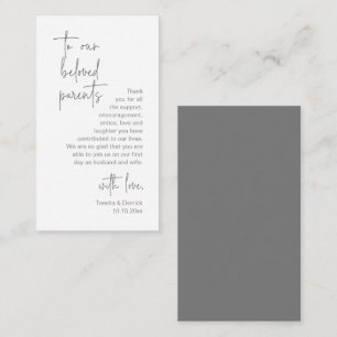 Modern Dark Grey Script, Wedding Thank you Enclosure Card