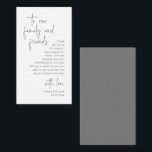 Modern Dark Grey Script, Wedding Thank you Enclosure Card<br><div class="desc">Say "thank you" to your wedding guests in style with these elegant and heartfelt cards. Each card features a beautiful design and a thoughtful message of gratitude to express your appreciation for your loved ones' presence on your special day. The front of the card features a stunning dark grey "to...</div>