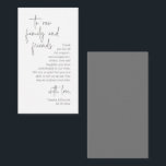 Modern Dark Grey Script, Wedding Thank you Enclosure Card<br><div class="desc">Say "thank you" to your wedding guests in style with these elegant and heartfelt cards. Each card features a beautiful design and a thoughtful message of gratitude to express your appreciation for your loved ones' presence on your special day. The front of the card features a stunning dark grey "to...</div>