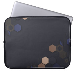 Modern Dark Hexagonal Pattern Laptop Sleeve