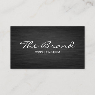 Modern Dark Metallic Cursive Text Business Card