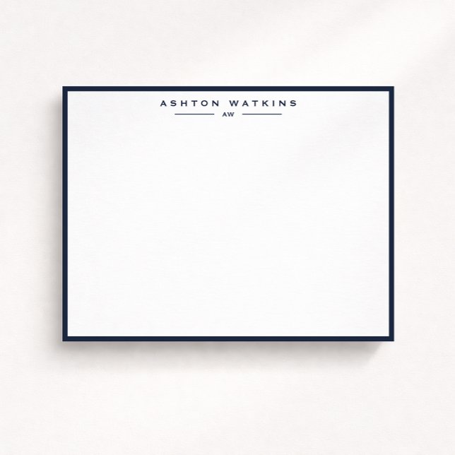 Modern Dark Navy Border Note Card (Creator Uploaded)