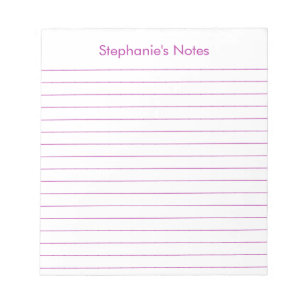 Modern Dark Pink Lined Personalised Notepad