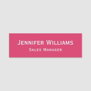 Modern Dark Pink Professional Business Executive Name Tag