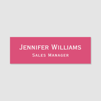 Modern Dark Pink Professional Business Executive Name Tag