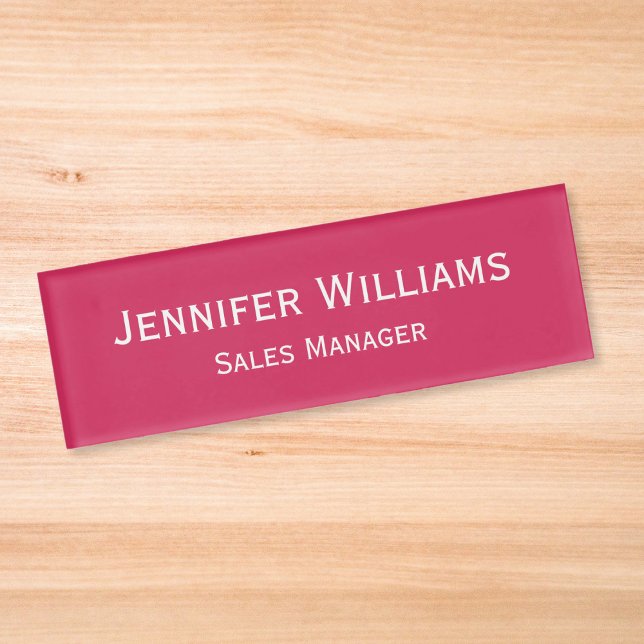 Modern Dark Pink Professional Executive Magnetic Name Tag (Modern Dark Pink Professional Executive Magnetic Name Tag)