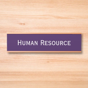 Modern Dark Purple Office Room Department Name Door Sign