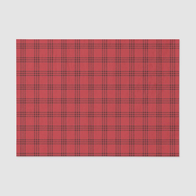 Modern Dark Red and Black Plaid Tissue Paper (Front)