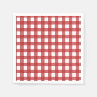 Modern Dark red and light white gingham pattern Napkin