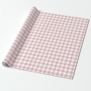 Modern Dark Red and White Plaid Wrapping Paper