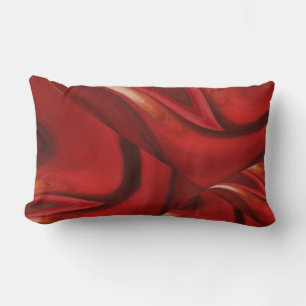 Modern Dark Red Brow Abstract Lumbar Cushion