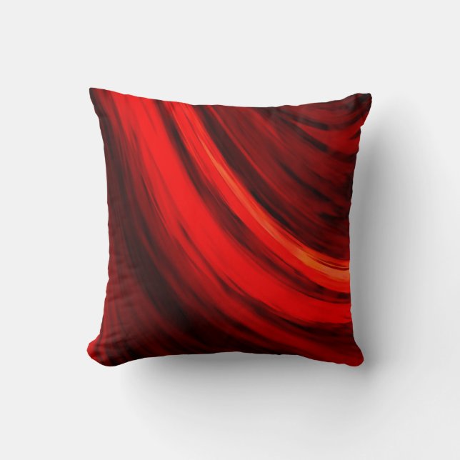 Modern Dark Red Brown Colour Abstract Cushion (Front)