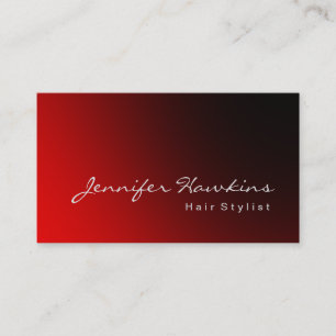 Modern Dark Red Hair Stylist Makeup Artist Business Card