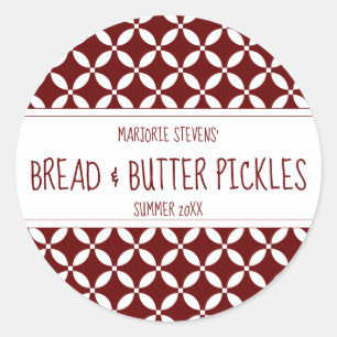 Modern Dark Red & White Canning Label