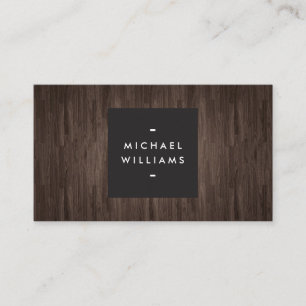 Modern Dark Wood Professional Business Card