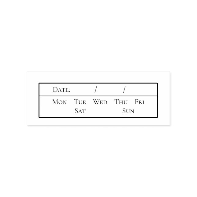 Modern Date Fecha Rubber Stamp (Imprint)