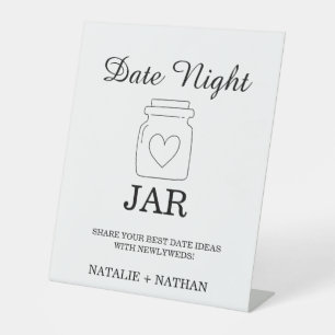 Modern Date Night Card Bridal shower Game sign