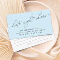 Modern Date Night Ideas Bridal Shower Cards