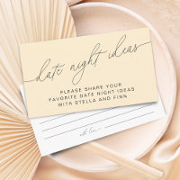 Modern Date Night Ideas Bridal Shower Cards