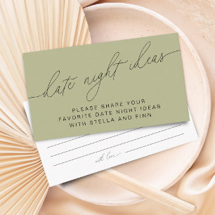 Modern Date Night Ideas Bridal Shower Cards
