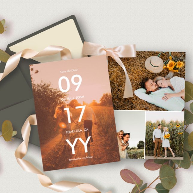 Modern Date Typography Photo Save the Date (Creator Uploaded)