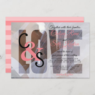 Modern Day Love Wedding - Coral Invitation