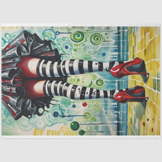 Modern Day Wickedly Stylish Witch Decoupage Paper (Front)