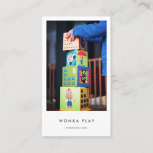 Modern Daycare Babysitter Monogram Nursery  Business Card