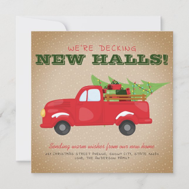 Modern Decking New Halls Christmas Truck Moving Announcement (Front)