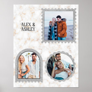 Modern Deco Art Custom Photo Name Design Poster