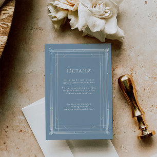 Modern Deco   Dusty Blue Wedding Guest Details Enclosure Card
