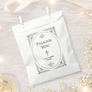 Modern Deco Elegant Black and White Wedding Favour Bags